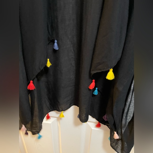 Moss Rose Women Beach Colorful Tassel Oversized Casual Beachwear Cover-up Sz OS - Picture 5 of 9